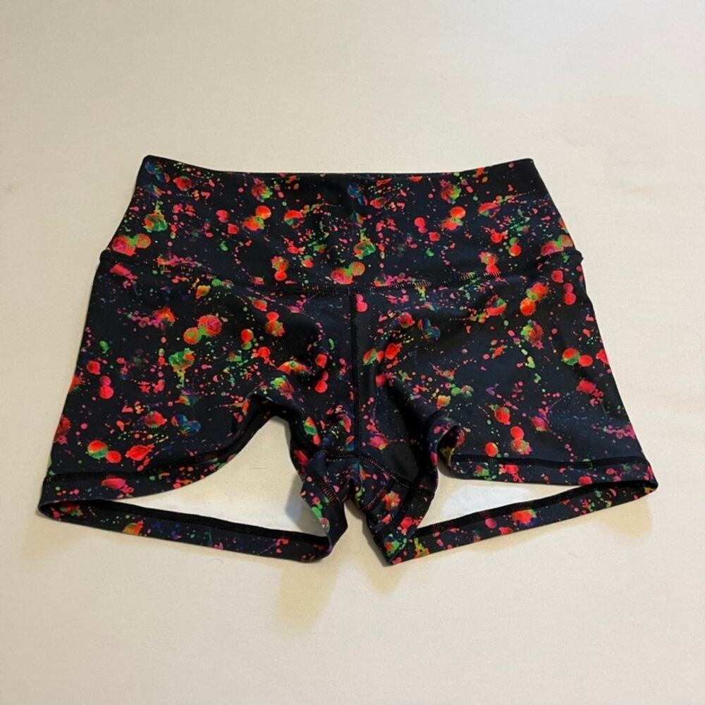Peachy Athletics  Vixen Booty Shorts Splatter Medium
